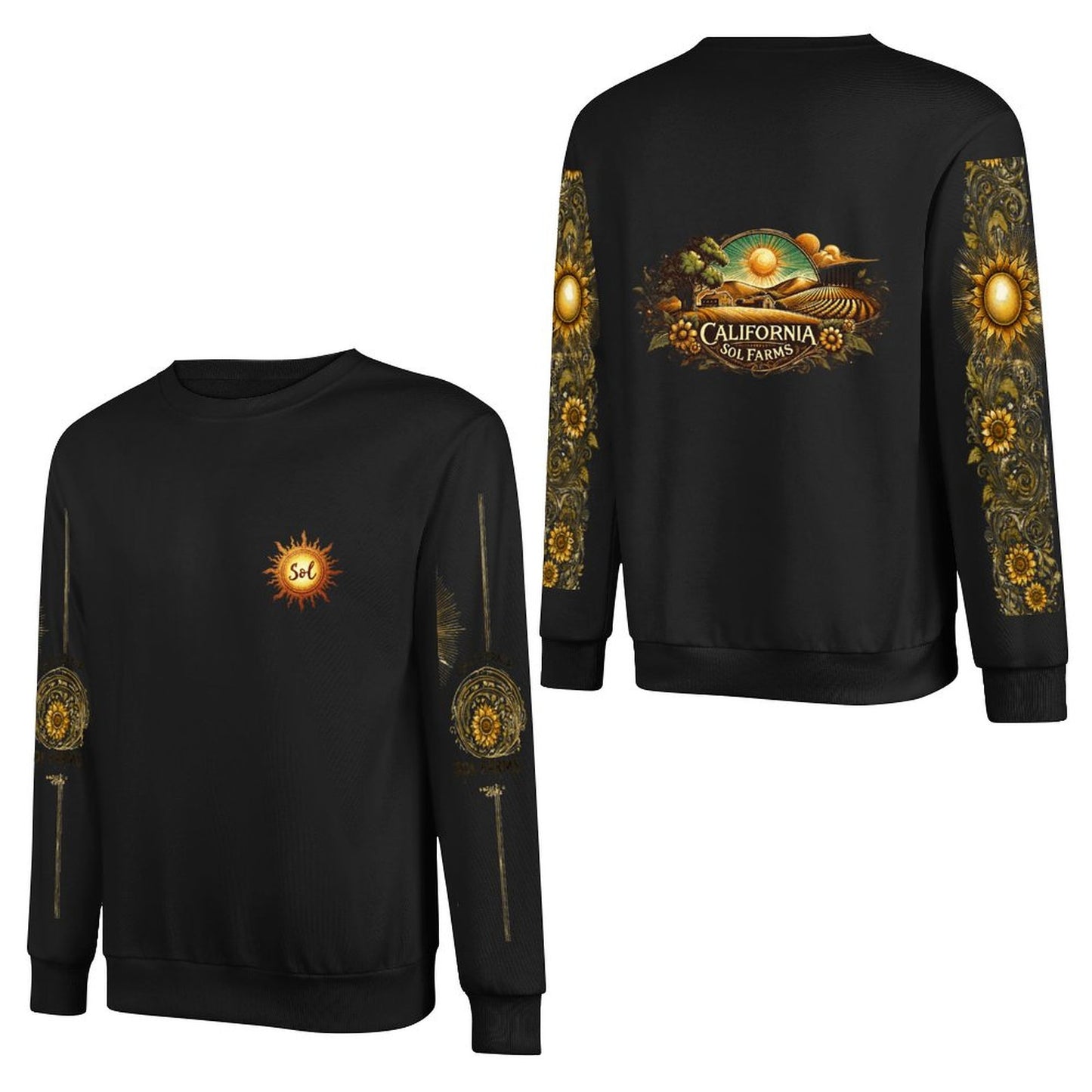 California Sol Farms - DTF 250gsm Cotton Men's Sweatshirt (Dual-sided+Sleeve Printing)