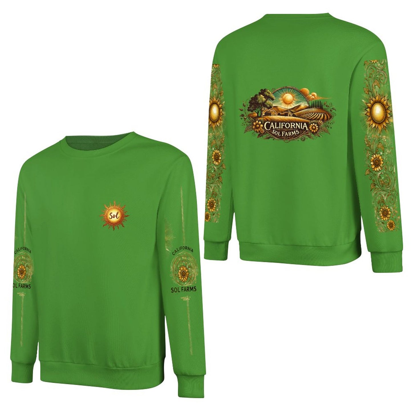 California Sol Farms - DTF 250gsm Cotton Men's Sweatshirt (Dual-sided+Sleeve Printing)