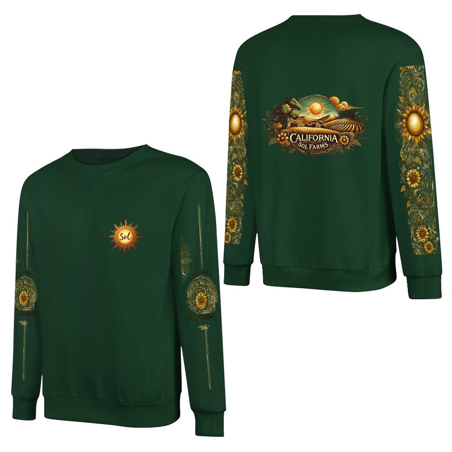 California Sol Farms - DTF 250gsm Cotton Men's Sweatshirt (Dual-sided+Sleeve Printing)