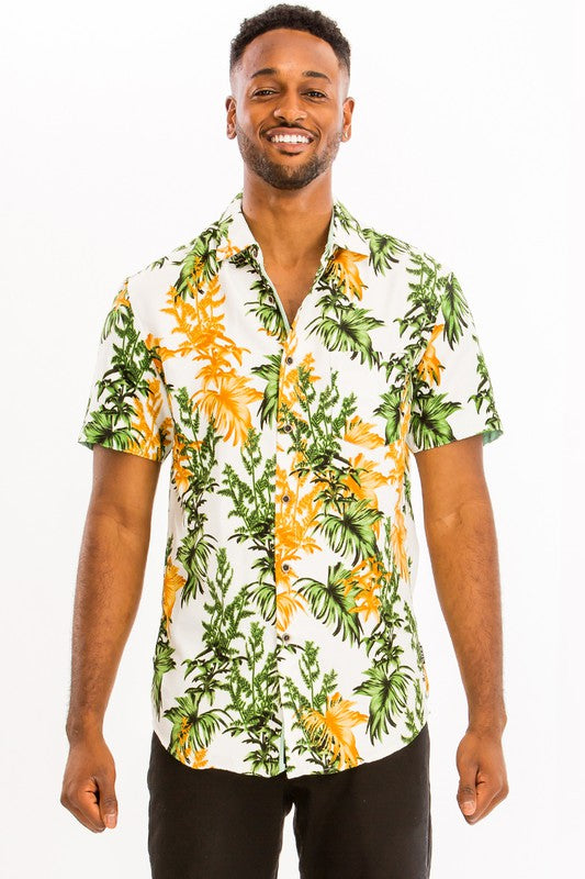 Weiv Mens Print Hawaiian Shirt